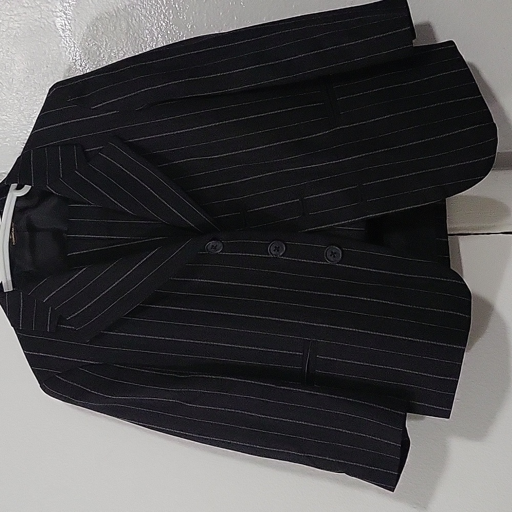 Fubu The Collection 5T Classic Black Thick Pinstripe Blazer and Pant suit